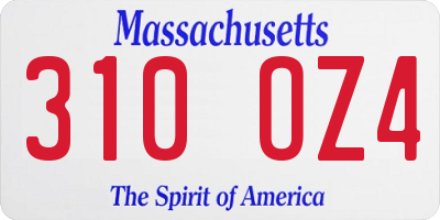 MA license plate 310OZ4
