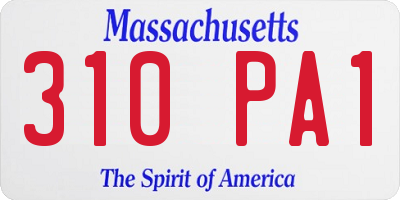 MA license plate 310PA1