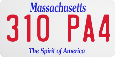 MA license plate 310PA4