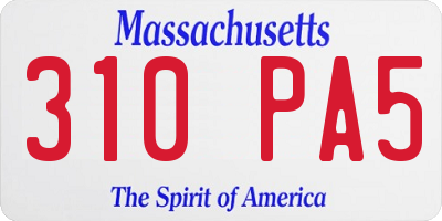 MA license plate 310PA5