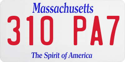 MA license plate 310PA7