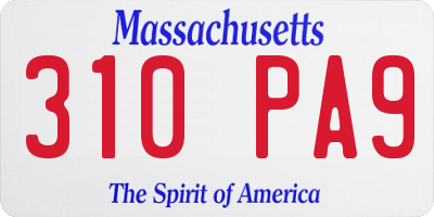 MA license plate 310PA9