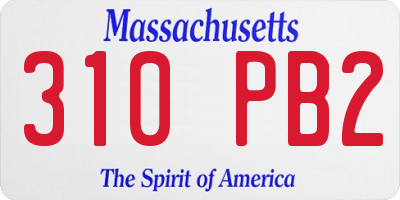 MA license plate 310PB2