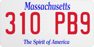 MA license plate 310PB9