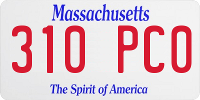 MA license plate 310PC0