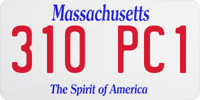 MA license plate 310PC1