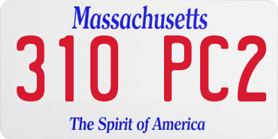 MA license plate 310PC2