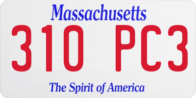 MA license plate 310PC3