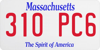 MA license plate 310PC6