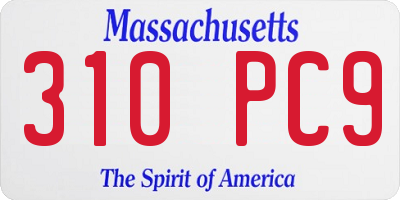 MA license plate 310PC9