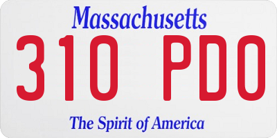 MA license plate 310PD0