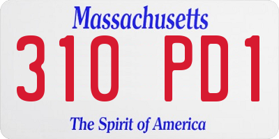 MA license plate 310PD1