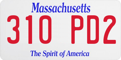 MA license plate 310PD2