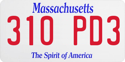 MA license plate 310PD3