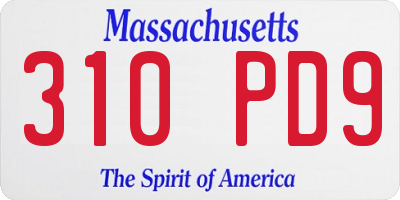 MA license plate 310PD9