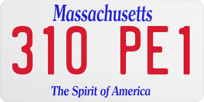 MA license plate 310PE1