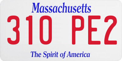 MA license plate 310PE2