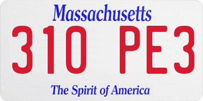 MA license plate 310PE3