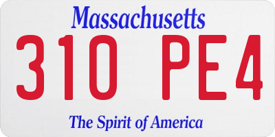 MA license plate 310PE4