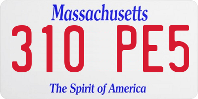 MA license plate 310PE5