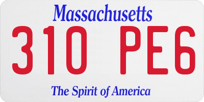 MA license plate 310PE6