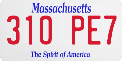 MA license plate 310PE7