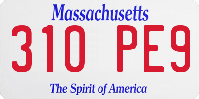 MA license plate 310PE9