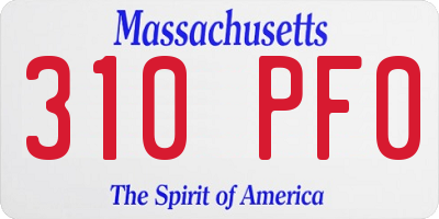 MA license plate 310PF0