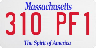 MA license plate 310PF1