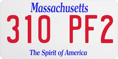 MA license plate 310PF2