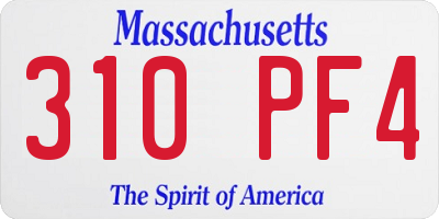 MA license plate 310PF4