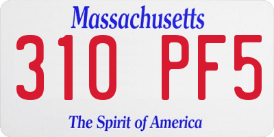 MA license plate 310PF5