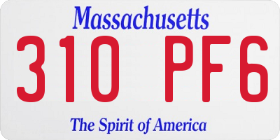 MA license plate 310PF6