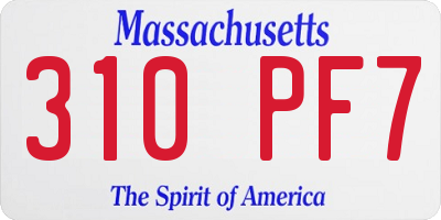 MA license plate 310PF7