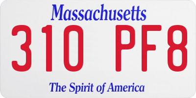 MA license plate 310PF8