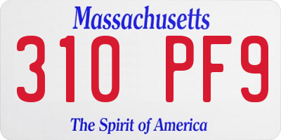 MA license plate 310PF9