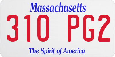 MA license plate 310PG2