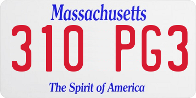 MA license plate 310PG3