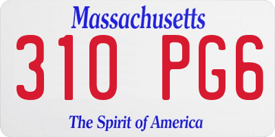 MA license plate 310PG6