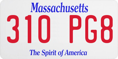 MA license plate 310PG8