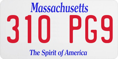 MA license plate 310PG9