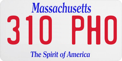 MA license plate 310PH0