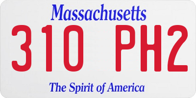 MA license plate 310PH2