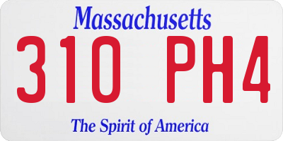 MA license plate 310PH4