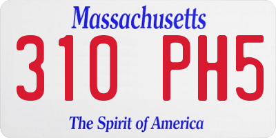 MA license plate 310PH5