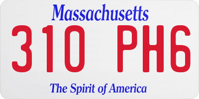 MA license plate 310PH6