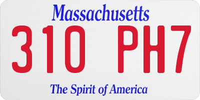 MA license plate 310PH7