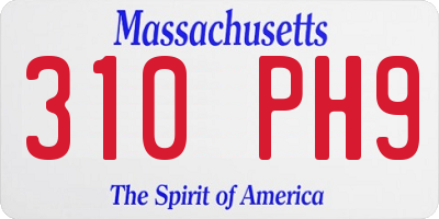 MA license plate 310PH9