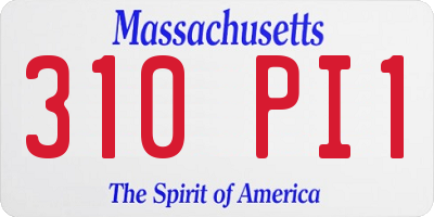 MA license plate 310PI1