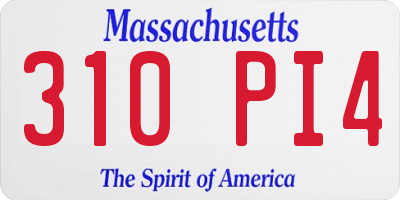 MA license plate 310PI4